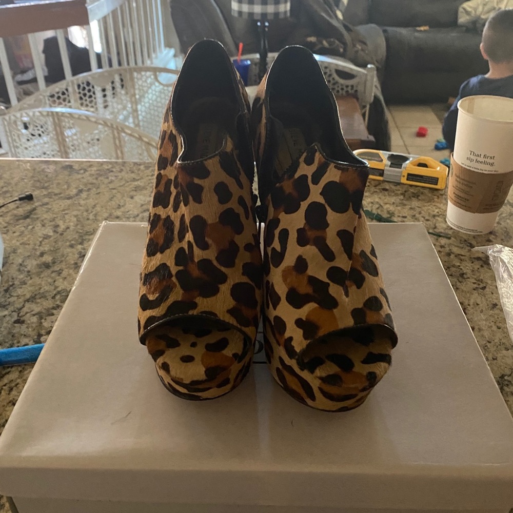 Steve Madden Wicked leopard bootie with peep toe